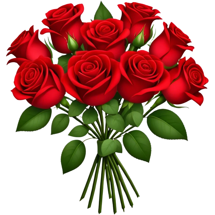 bouquet red roses emoji