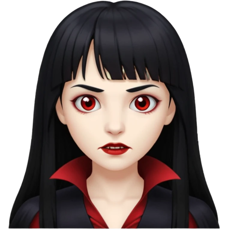 quero a foto de uma vampira com franja de cabelo preto emoji
