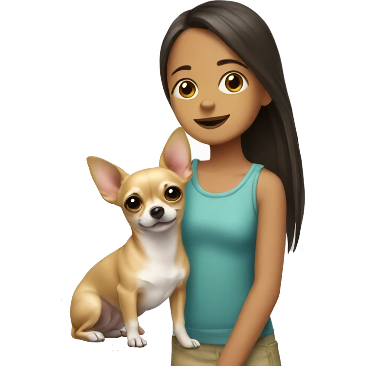 Chihuahua with girl emoji