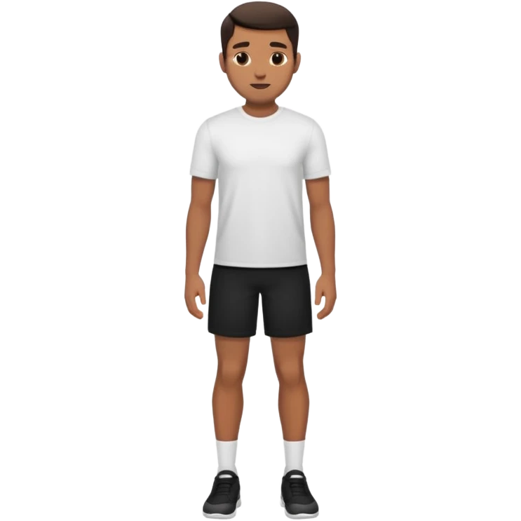 a man with a white shirt and a black short  emoji