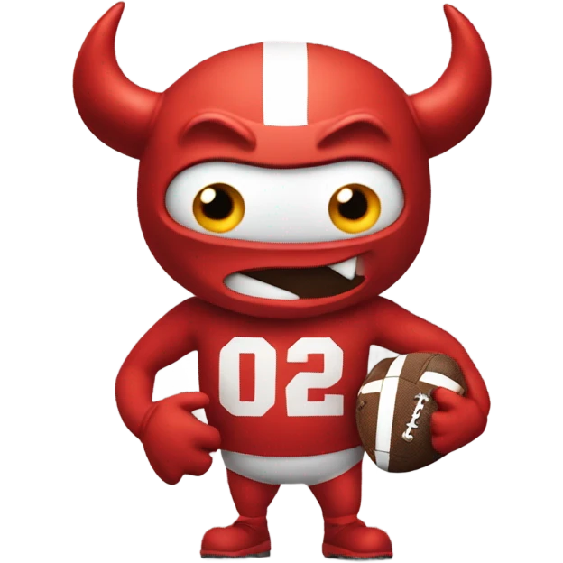 Red Devil with a football emoji