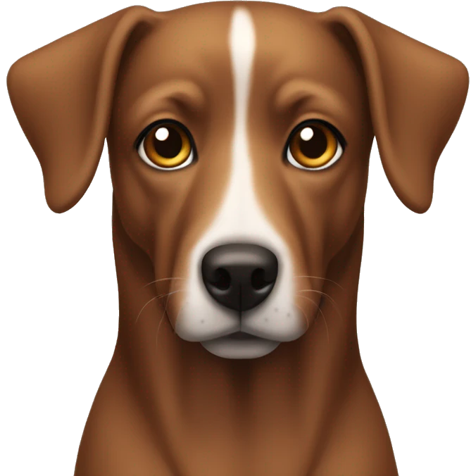 Brown dog with long snout, black eyeliner, and floppy ears emoji