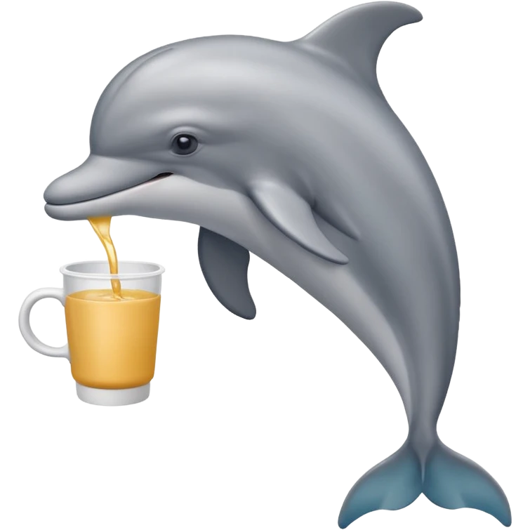 Ένα Ρος δελφίνι με ένα κύπελο emoji