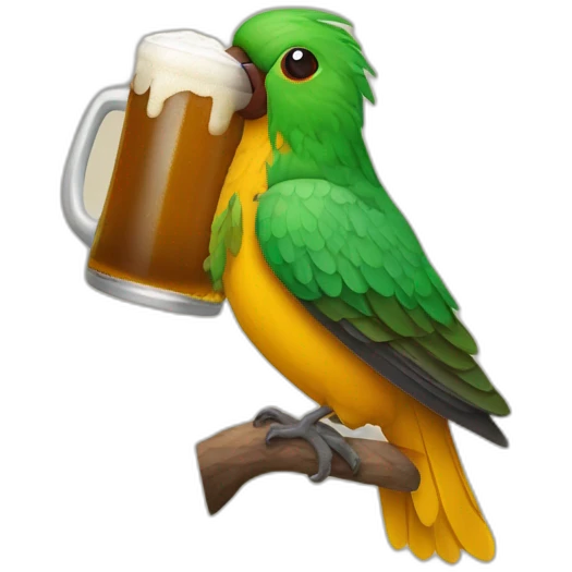 Pájaro Tucán con una cerveza emoji