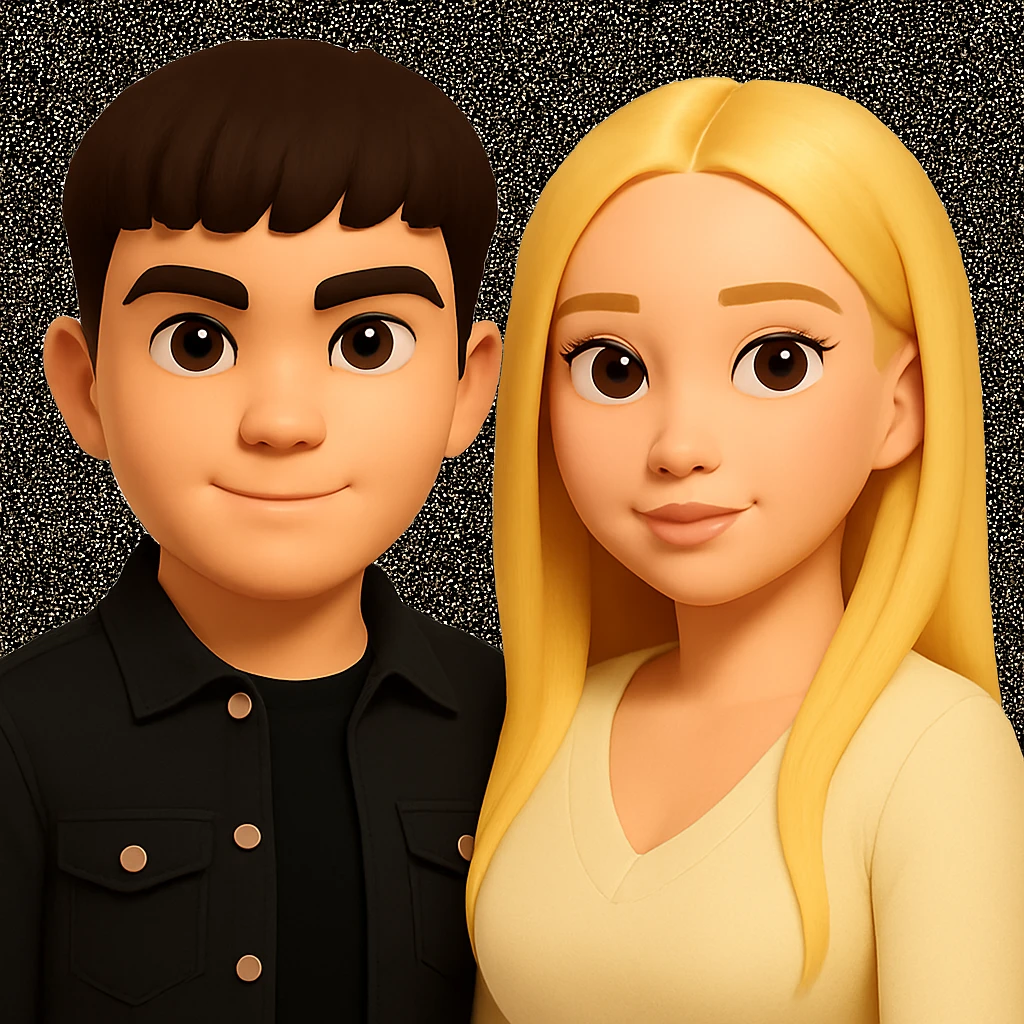 Slightly increase the volume of the upper body of the girl and slightly turn her to face forward, preserving the style of the original image. emoji