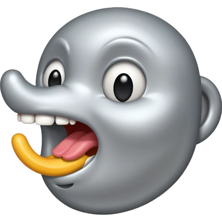 a tongue made of silver emoji