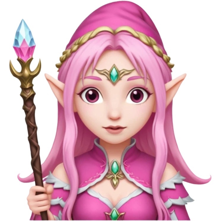 pink elve with staff emoji