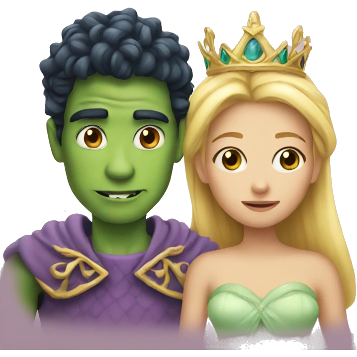 a princess and a monster emoji