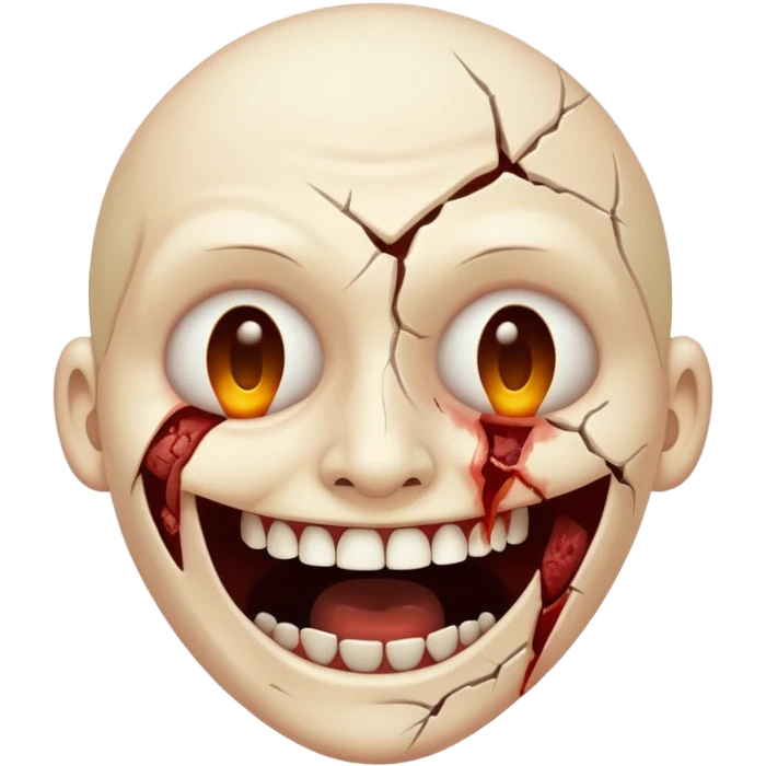 Dead inside peeling happy face away to reveal dead face emoji