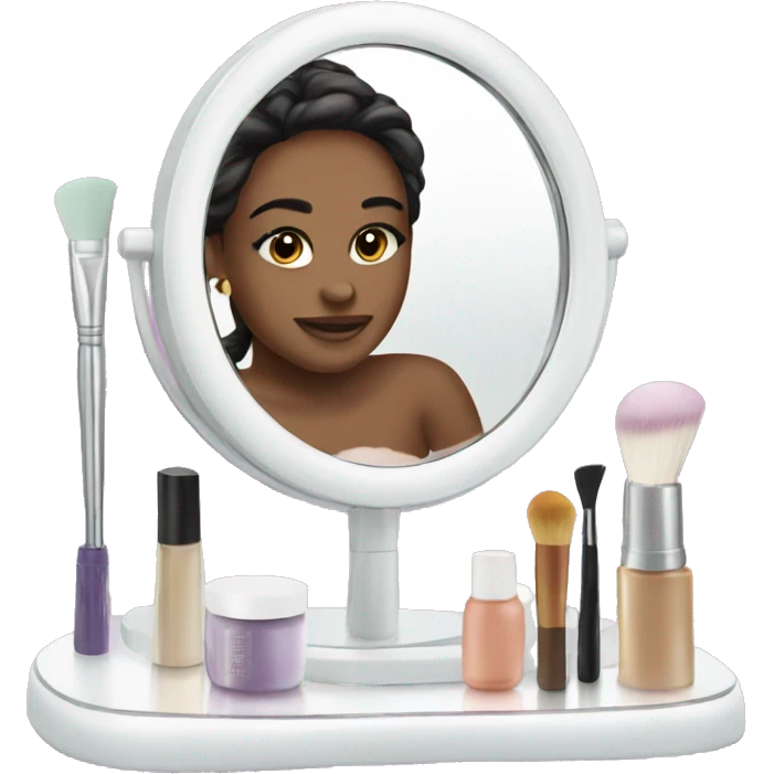 Vanity mirror with products  emoji