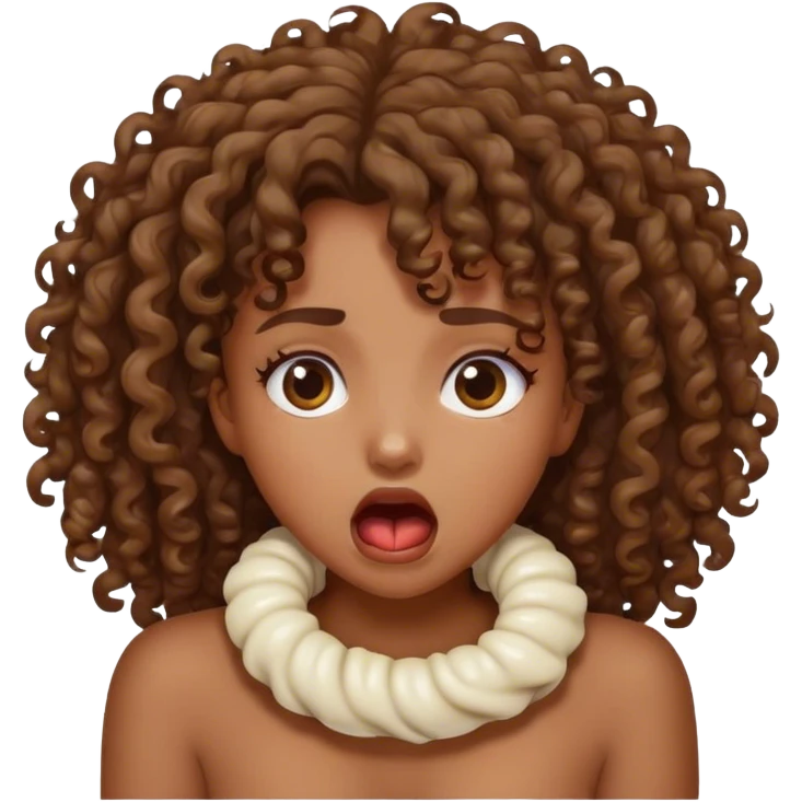 girl with curly hair choking  emoji