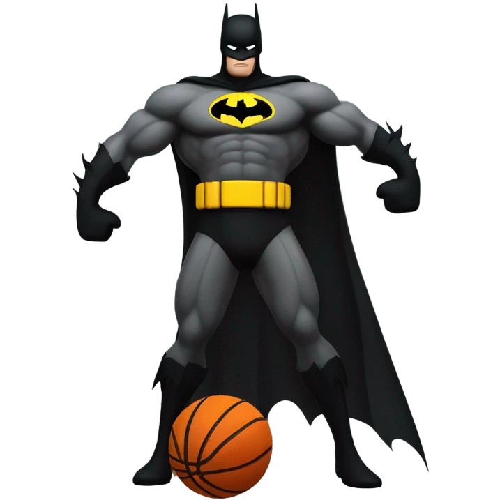 Batman and a basketball emoji