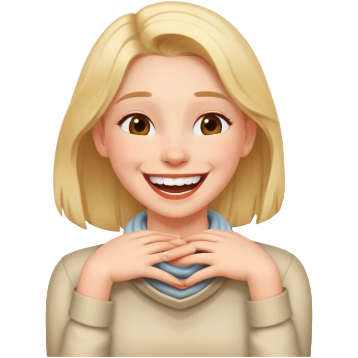 girl hands around neck laughing emoji