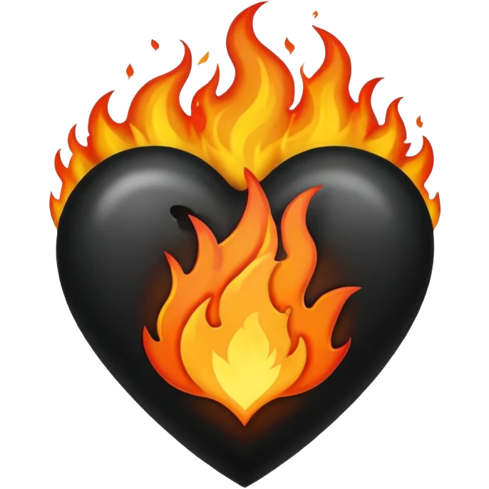 Black heart in flames emoji