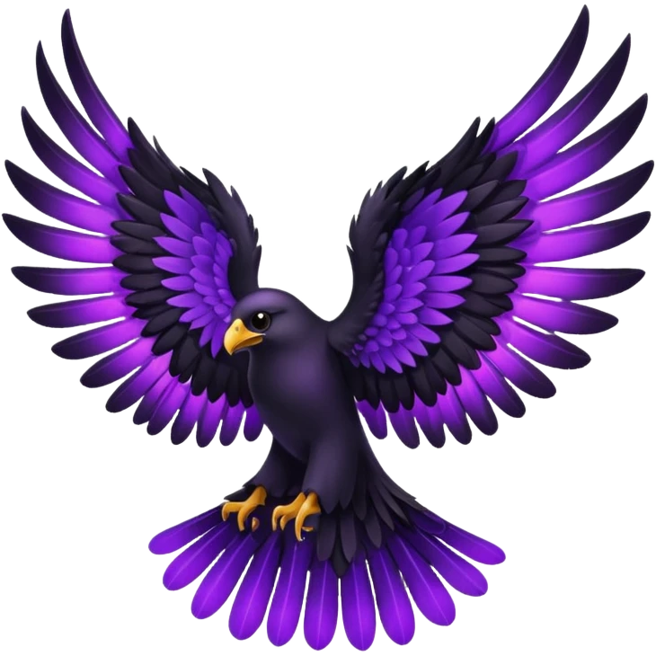 black wings with purple glow, wings only emoji