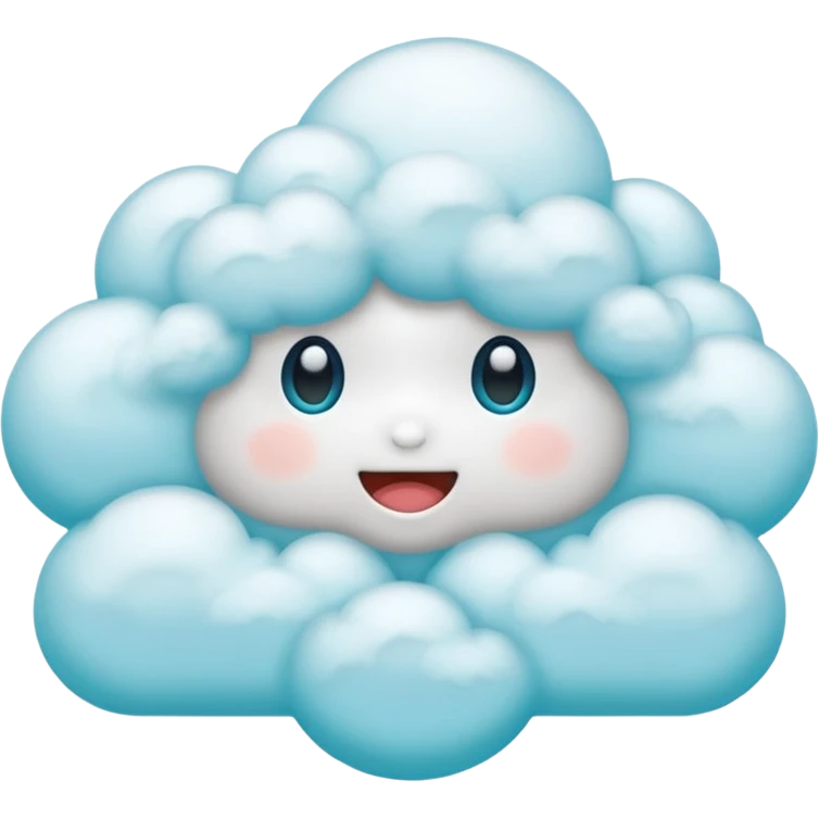 núvem japonesas ciano emoji