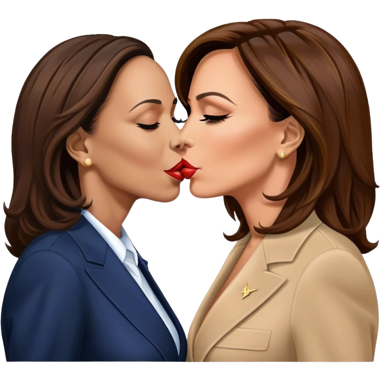 Kamala Harris kissing malania trump emoji