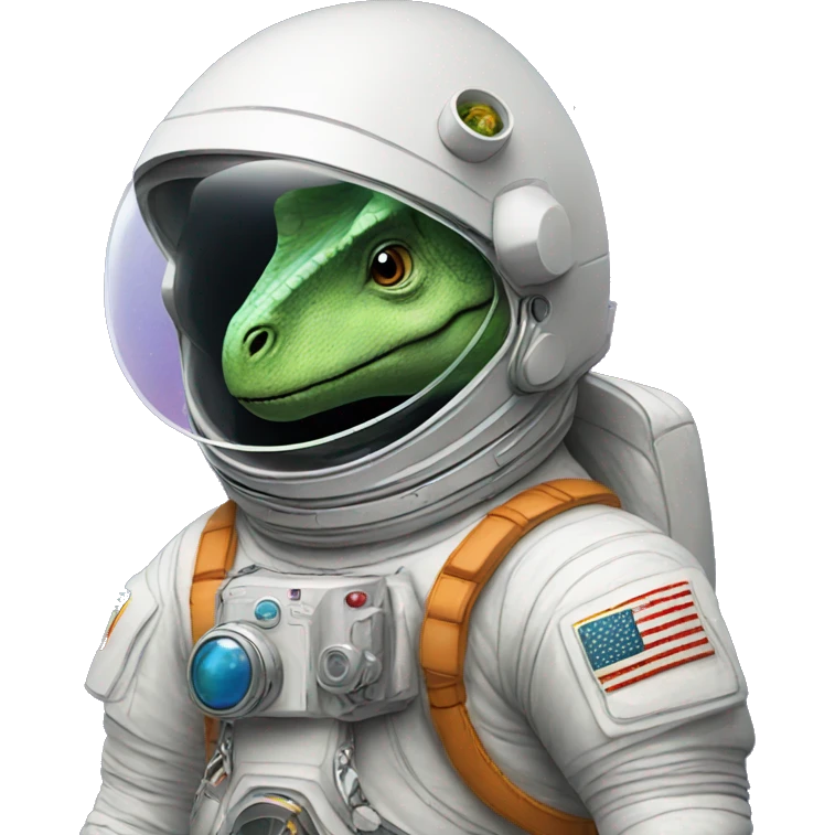 a dinosaur with an astronaut suit emoji