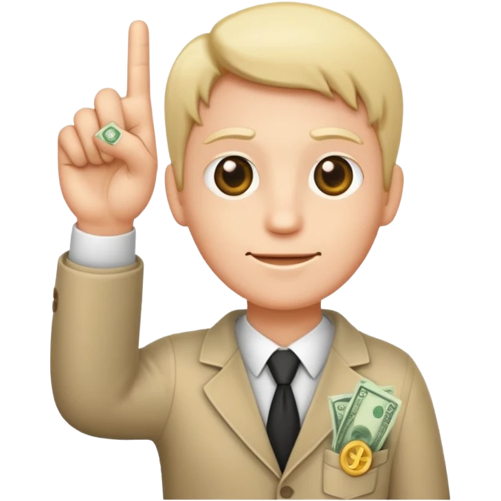 two fingers cross with money emoji