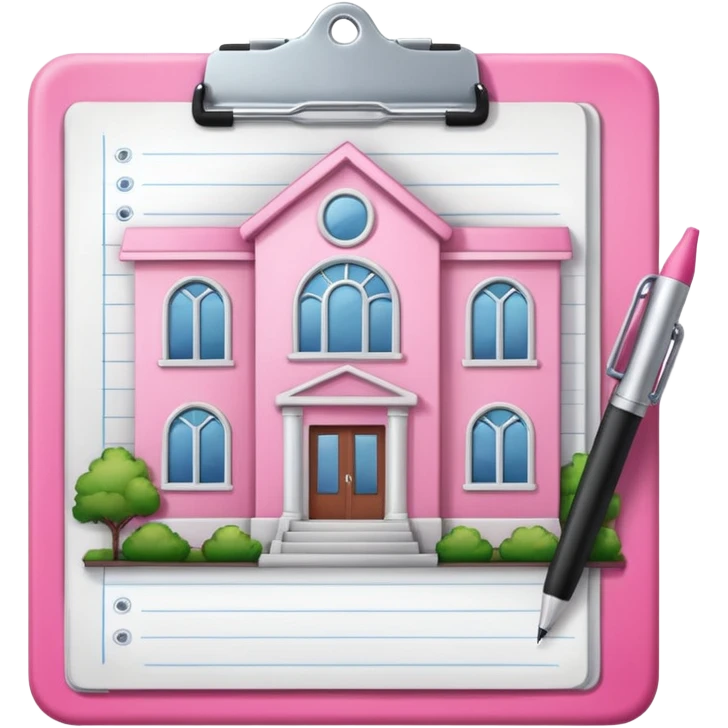 pink school on a clipboard emoji