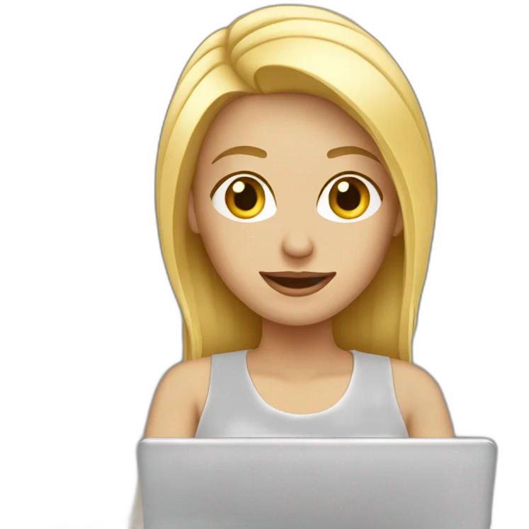 blond woman with laptop emoji