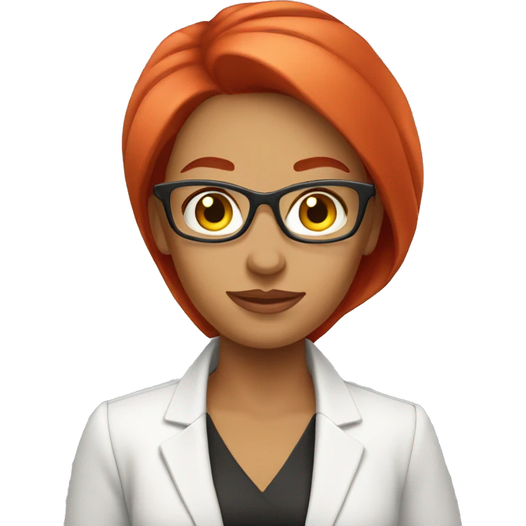 Red hair entrepreneur life coach girl with full body  emoji