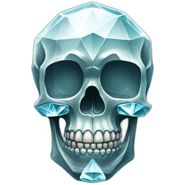 diamond heart in glass skull emoji
