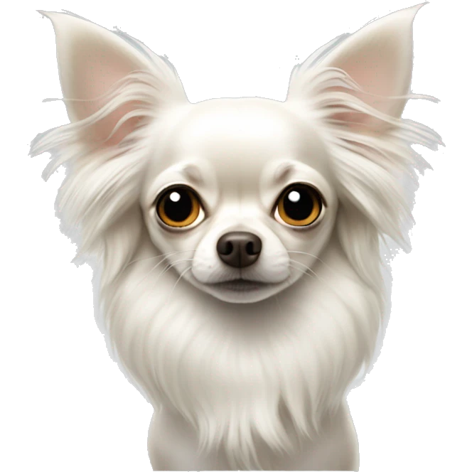 White long hair Chihuahua emoji