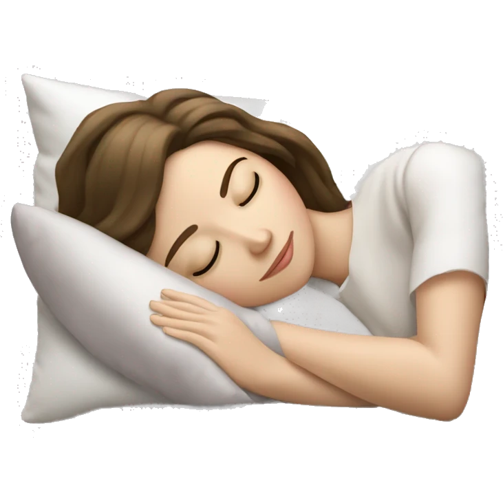 sleeping beauty brunette white girl with a silk pillow emoji