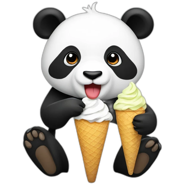 Panda eating ice cream emoji