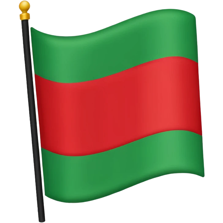 A flag with red on the top black in the middle and green on the bottom emoji