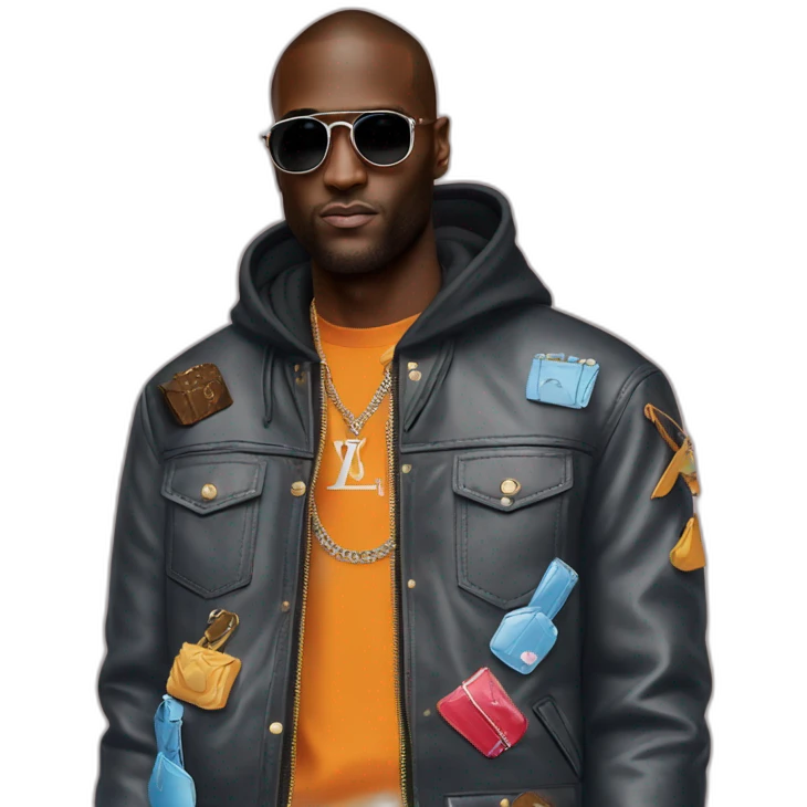 Virgil Abloh with louis Vuitton jacket emoji