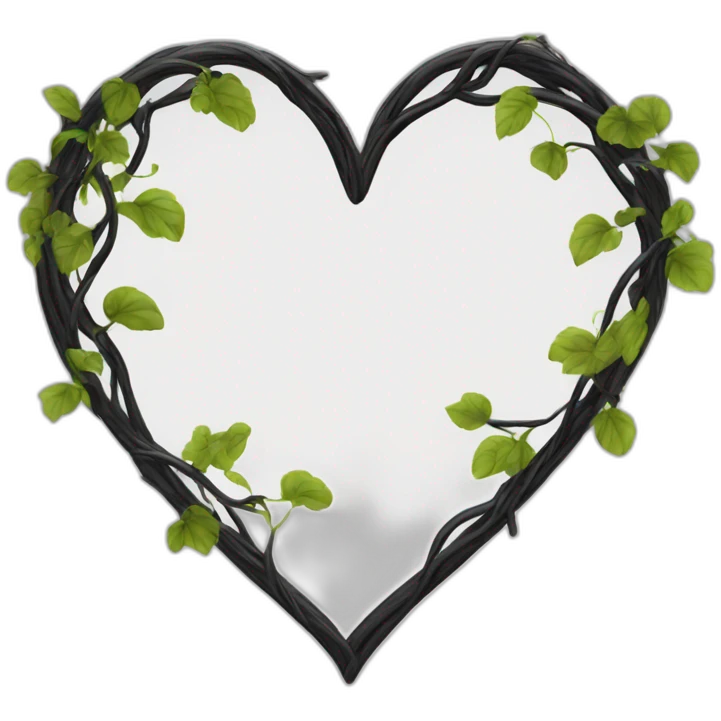 heart shaped black vine frame g emoji