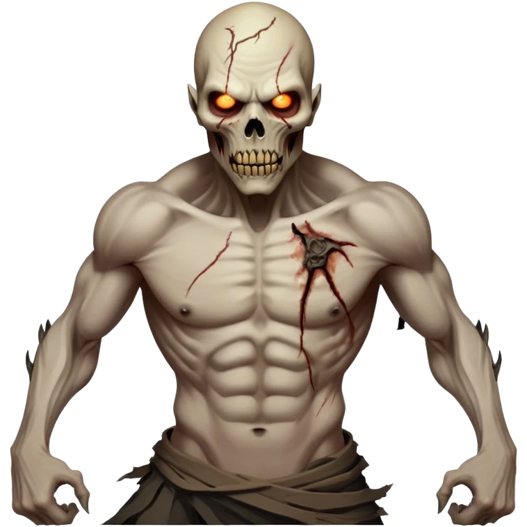 Cinematic Realistic WoW undead civilian Portrait, captured in a fierce, battle-ready stance, muscles taut beneath his tattered, earth-toned attire. His decayed, pallid skin and glowing eyes are rendered with intense lifelike detail and dynamic lighting, high shine, embodying the raw, relentless fury of an undead civilian in the heat of combat. emoji