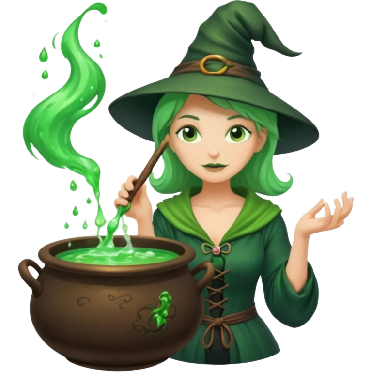 green witch cooking potion emoji