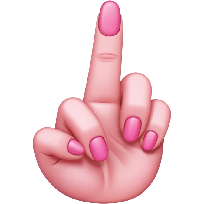 Pink middle finger emoji