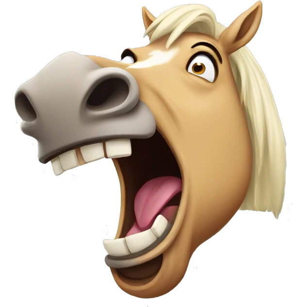 flabbergasted horse with screaming face emoji
