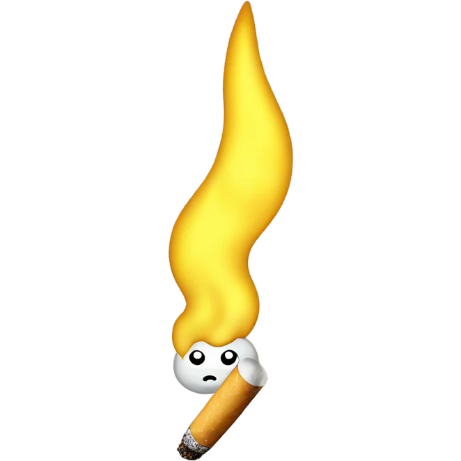 Yellow small lightning animal ￼smoking cigarette emoji
