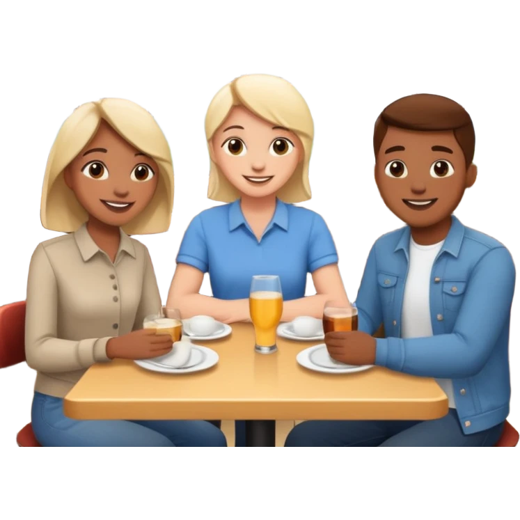 comversacion dentro de un restauant  emoji