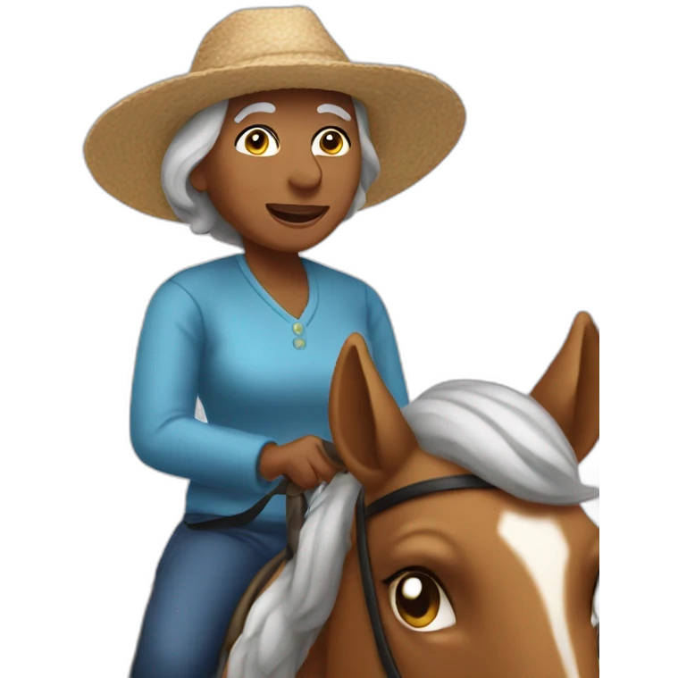 grandmother ride a horse emoji