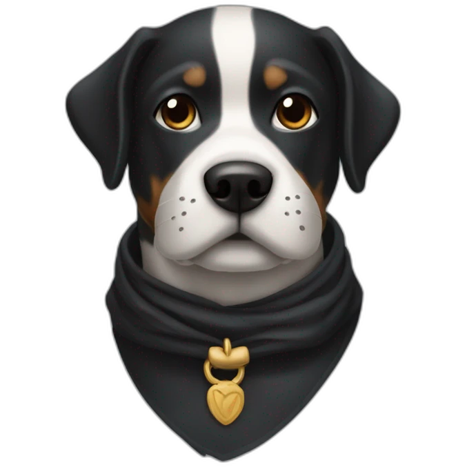 Chien noir avec une écharpe de maire emoji