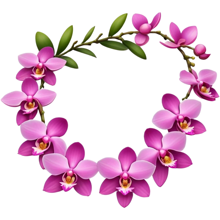 Pink orchid lei emoji