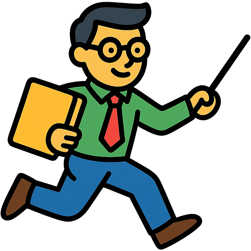 teacher running emoji