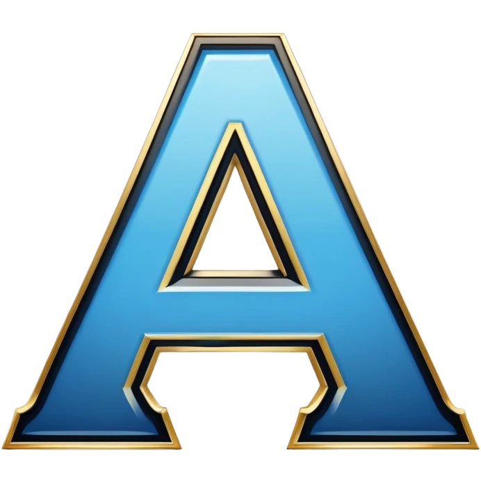 Bold Black-Blue-White-Gold Font Letter “A” emoji