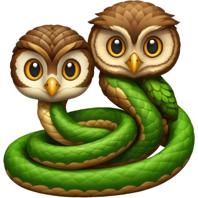 Baby snake and baby owl emoji