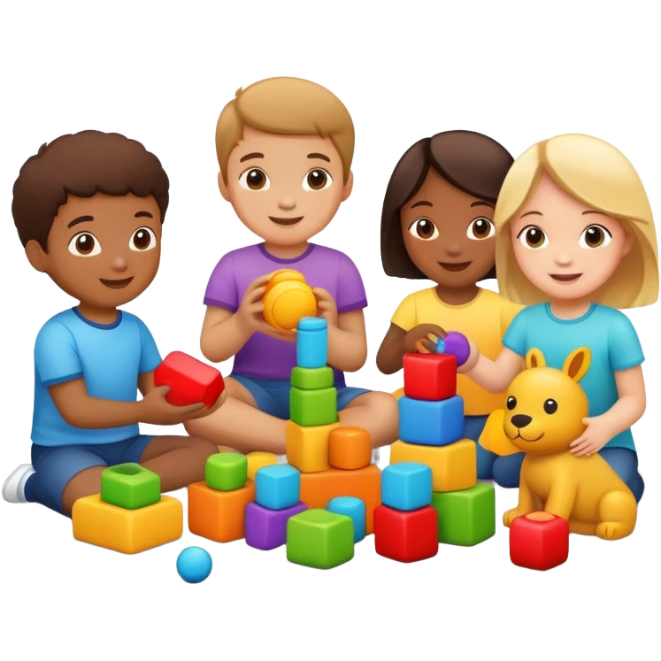 children playing with toys emoji