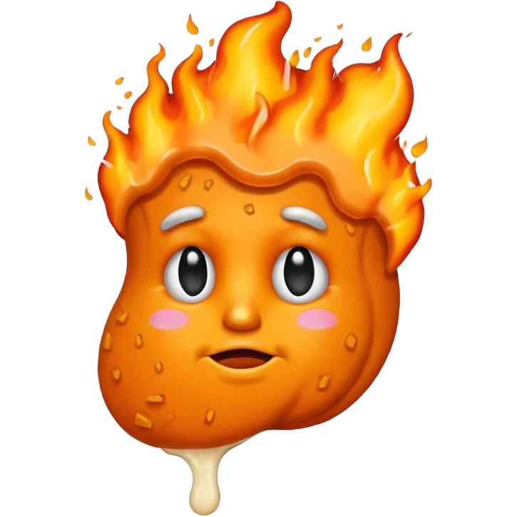 Trump Cheeto in flames emoji