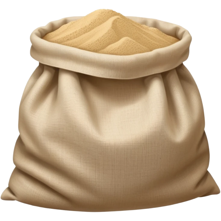Linen Opened bag full of sand emoji