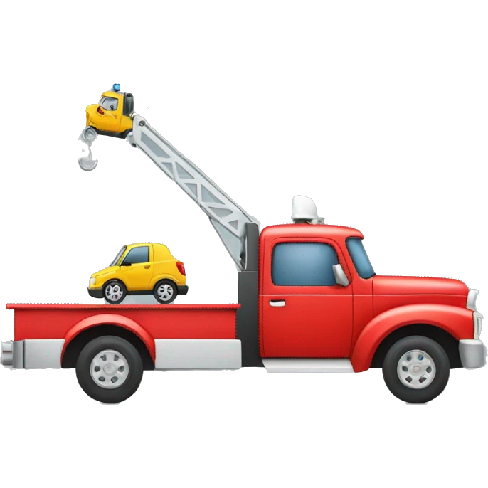 Tow truck carrying a small car emoji