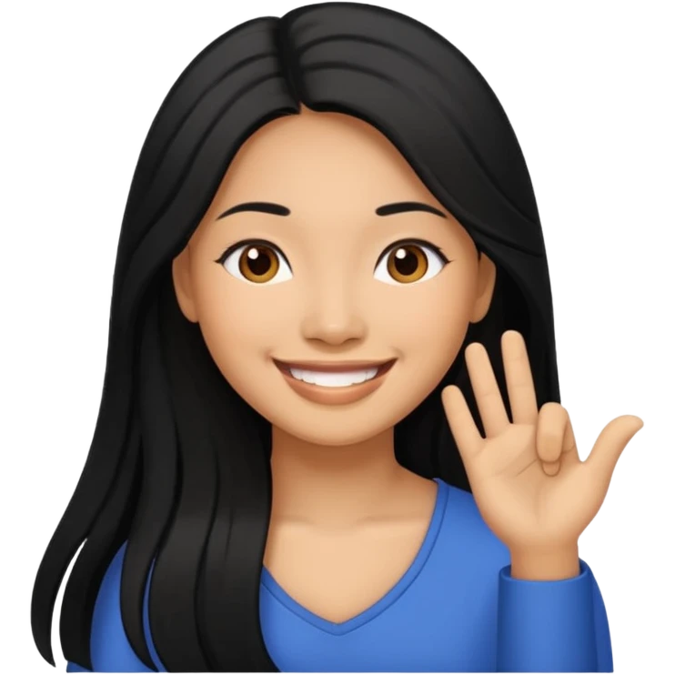 Philippines woman with long hair is enjoying  emoji